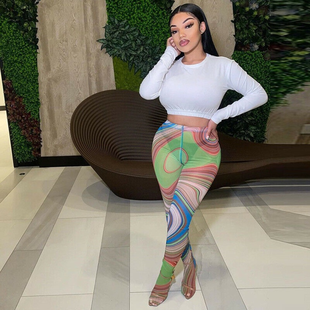 Multi Color Mesh Leggings